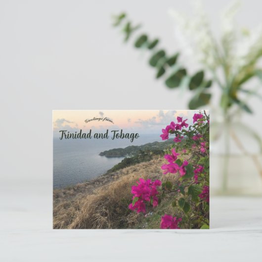 Blume in Trinidad und Tobago Postkarte (Stehend Vorderseite)