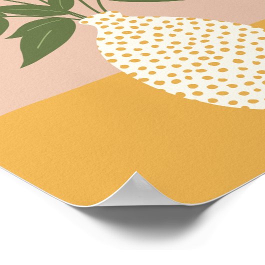 Blume in Vase 03 Gelb Poster (Ecke)