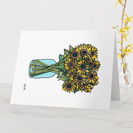 Blume in Vase blühen Karte (Gelbe Blume)