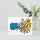 Blume in Vase blühen Postkarte (Stehend Vorderseite)