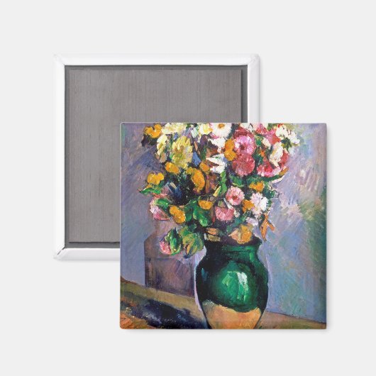 Blume in Vase, Cezanne Magnet (Vorderseite/Rückseite)