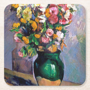 Blume in Vase, Cezanne Rechteckiger Pappuntersetzer