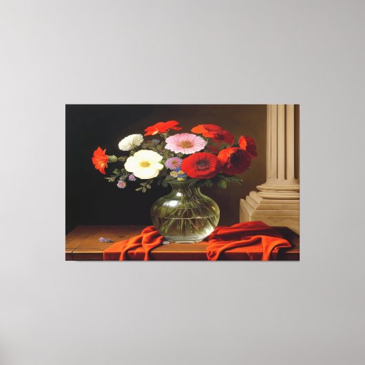 Blume in Vase-Leinwand Leinwanddruck (Vorderseite)