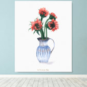 Blume in Vase Leinwanddruck (Insitu (Holzboden))