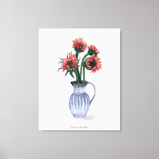 Blume in Vase Leinwanddruck (Vorderseite)