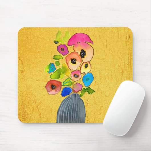 Blume in Vase Mousepad (Mit Mouse)