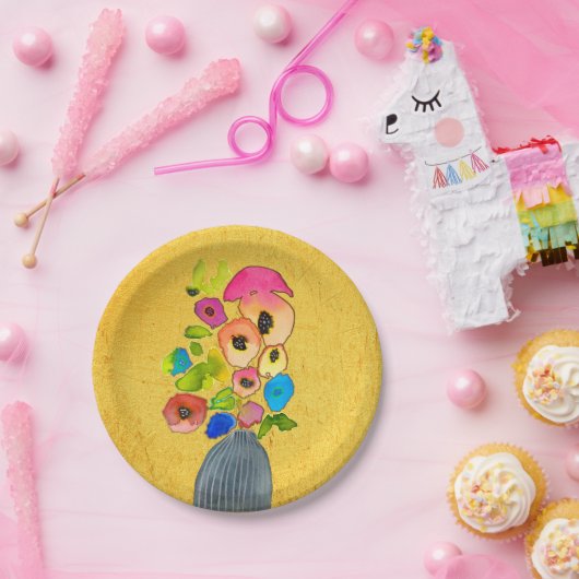 Blume in Vase Pappteller (Party)