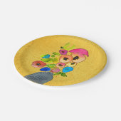 Blume in Vase Pappteller (Schrägansicht)