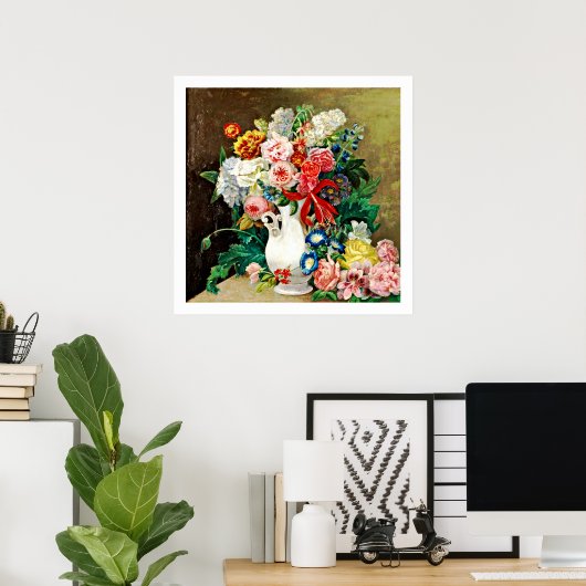 Blume in Vase Paulus Theodorus van Brussel Poster (Heimbüro)