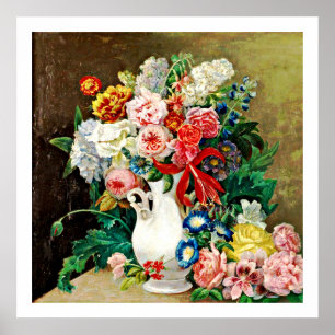 Blume in Vase Paulus Theodorus van Brussel Poster