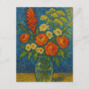 Blume in Vase Postkarte