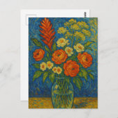 Blume in Vase Postkarte (Vorne/Hinten)