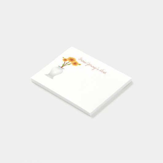 Blume in Vase-Postnotizen Post-it Klebezettel (angewinkelt)