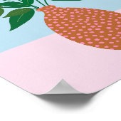 Blume in Vase Rosa und Blau Poster (Ecke)
