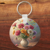 Blume in Vase Schlüsselanhänger (Vorderseite)