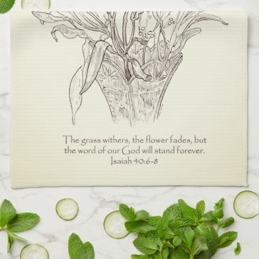 Blume in Vase Scripture Handtuch (Gefaltet)