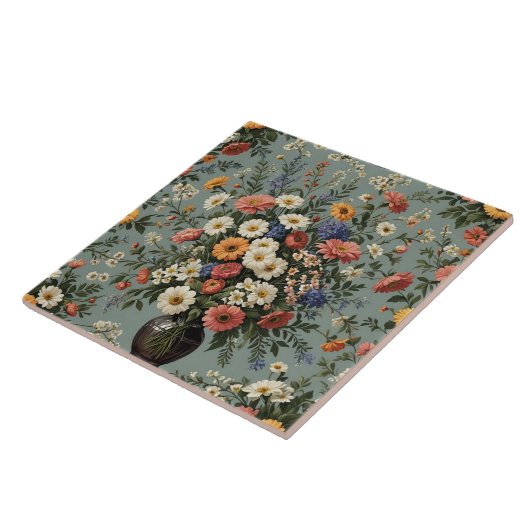 Blume in Vase vermischen Fliese (Seite)