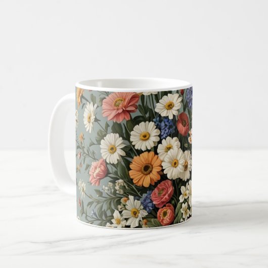 Blume in Vase vermischen Kaffeetasse (Vorderseite Links)