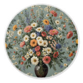 Blume in Vase vermischen Keramikknauf (Vorderseite)