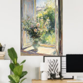 Blume in Vase von Sunlit Window - Impressionist Poster (Heimbüro)