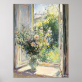 Blume in Vase von Sunlit Window - Impressionist Poster (Vorne)