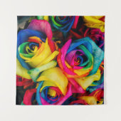 Blume in verschiedenen Farben Wandteppich (Vorderseite (Horizontal))