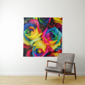 Blume in verschiedenen Farben Wandteppich (Beispiel (Horizontal))