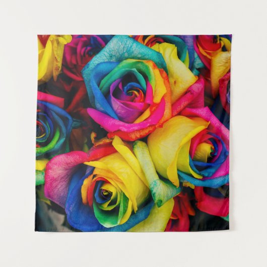 Blume in verschiedenen Farben Wandteppich (Vorderseite)