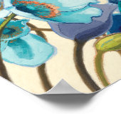 Blume in verschiedenen Farbtönen von Lila und blau Poster (Ecke)