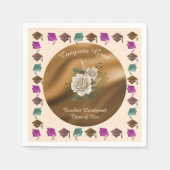 Blume in Weiß, Abschluss 2025 Serviette (Vorderseite)