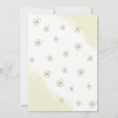 Blume in Weiß und Gold, geometrische Hochzeit Einladung (Rückseite)