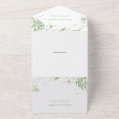 Blume in Weiß und Grün All In One Einladung (Außenbereich)