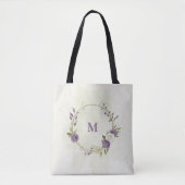 Blume in weiß und lila tasche (Vorderseite)