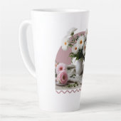 Blume in Weiß und Rosa Milchtasse (Linke Ecke)