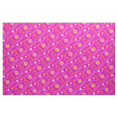 Blume individuelle Name rosa gelbe typografische G Stoff (Fat Quarter (45,7 x 55,9 cm))