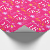 Blume individuelle Name Ruby 18 Geburtstagspackung Geschenkpapier (Ecke)