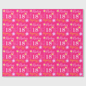 Blume individuelle Name Ruby 18 Geburtstagspackung Geschenkpapier (Flach)