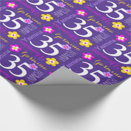 Blume individuelle Name Yasmina 35. Geburtstag Geschenkpapier