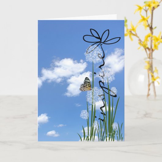 Blume inspiriert Text Karte (Gelbe Blume)