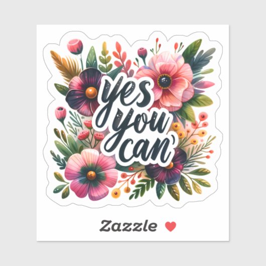 Blume Inspirierte den Glauben am Potenzial Aufkleber (Blatt)