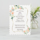 Blume Invitación de Baby Dusche Einladung (Stehend Vorderseite)