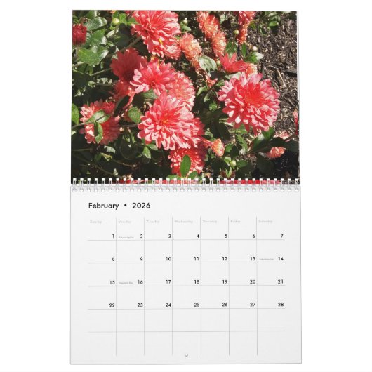 Blume ist der Kalender 2026 (Feb 2026)