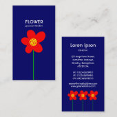 Blume IV: Deep Navy Visitenkarte (Vorne/Hinten)