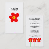 Blume IV mit langem Stechen - weiß Visitenkarte (Vorne/Hinten)