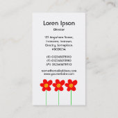 Blume IV mit langem Stechen - weiß Visitenkarte (Rückseite)