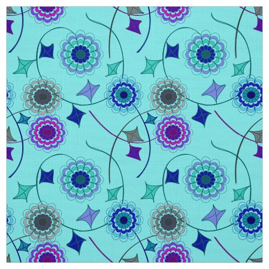 Blume Ivy Blue Modern Fabric Stoff (Muster)