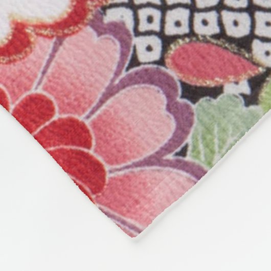Blume, japanisches Design Fleecedecke (Ecke)