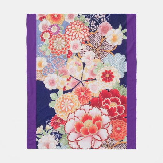 Blume, japanisches Design Fleecedecke (Vorderseite)