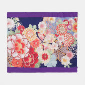 Blume, japanisches Design Fleecedecke (Vorderseite (Horizontal))