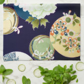 Blume, japanisches Design Geschirrtuch (Gefaltet)